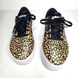 ADIDAS leopard print black and tan platform sneakers size 9